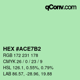 颜色代码: HEX #ACE7B2 | qconv.com