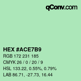 颜色代码: HEX #ACE7B9 | qconv.com