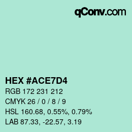 颜色代码: HEX #ACE7D4 | qconv.com