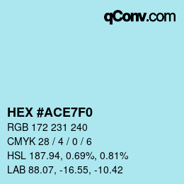 カラーコード: HEX #ACE7F0 | qconv.com