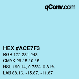 カラーコード: HEX #ACE7F3 | qconv.com
