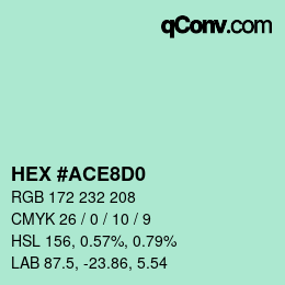 颜色代码: HEX #ACE8D0 | qconv.com