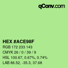 Farbcode: HEX #ACE98F | qconv.com