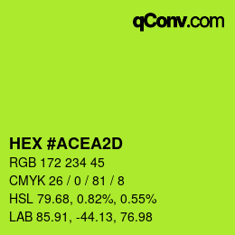 颜色代码: HEX #ACEA2D | qconv.com