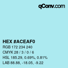 Color code: HEX #ACEAF0 | qconv.com