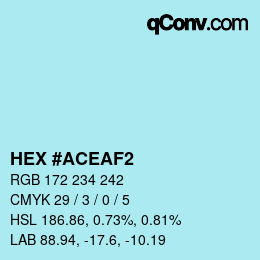 カラーコード: HEX #ACEAF2 | qconv.com
