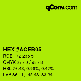 Color code: HEX #ACEB05 | qconv.com