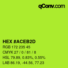 カラーコード: HEX #ACEB2D | qconv.com