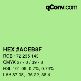 カラーコード: HEX #ACEB8F | qconv.com
