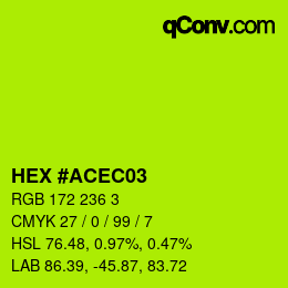 Color code: HEX #ACEC03 | qconv.com