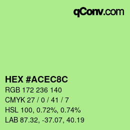 Color code: HEX #ACEC8C | qconv.com