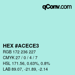 Color code: HEX #ACECE3 | qconv.com