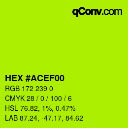Color code: HEX #ACEF00 | qconv.com