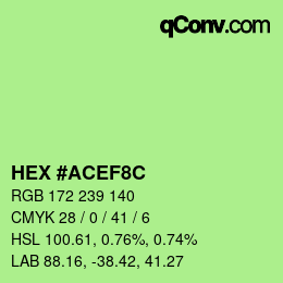 Color code: HEX #ACEF8C | qconv.com