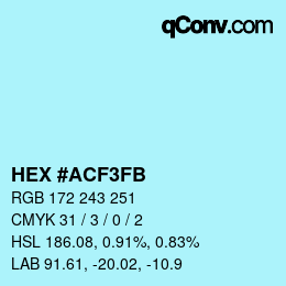 カラーコード: HEX #ACF3FB | qconv.com