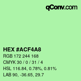 Color code: HEX #ACF4A8 | qconv.com