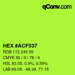 Farbcode: HEX #ACF537 | qconv.com