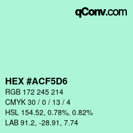 Color code: HEX #ACF5D6 | qconv.com