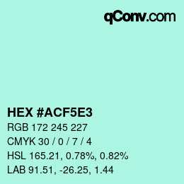 Color code: HEX #ACF5E3 | qconv.com