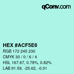 Color code: HEX #ACF5E6 | qconv.com