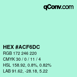 Código de color: HEX #ACF6DC | qconv.com