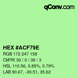 カラーコード: HEX #ACF79E | qconv.com