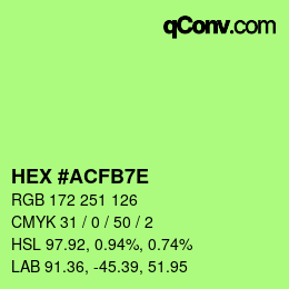 Color code: HEX #ACFB7E | qconv.com