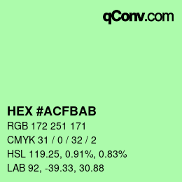 カラーコード: HEX #ACFBAB | qconv.com