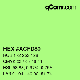 Color code: HEX #ACFD80 | qconv.com