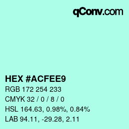 カラーコード: HEX #ACFEE9 | qconv.com