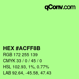 Color code: HEX #ACFF8B | qconv.com
