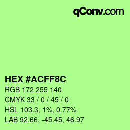 Color code: HEX #ACFF8C | qconv.com