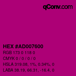 Código de color: HEX #AD007600 | qconv.com