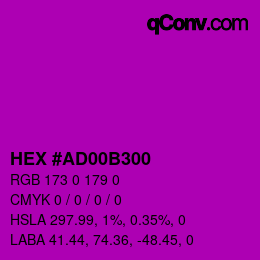 Color code: HEX #AD00B300 | qconv.com