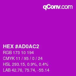 Color code: HEX #AD0AC2 | qconv.com