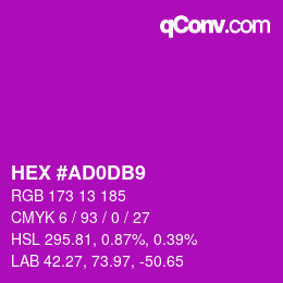 カラーコード: HEX #AD0DB9 | qconv.com