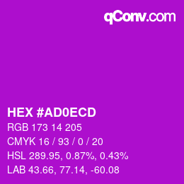 颜色代码: HEX #AD0ECD | qconv.com