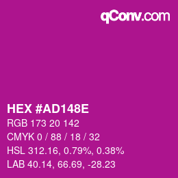 Color code: HEX #AD148E | qconv.com