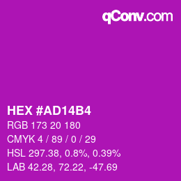 カラーコード: HEX #AD14B4 | qconv.com