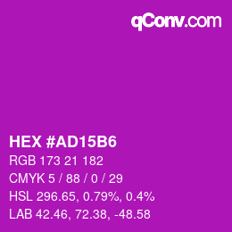 Color code: HEX #AD15B6 | qconv.com