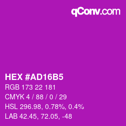 Color code: HEX #AD16B5 | qconv.com
