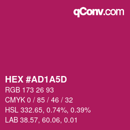 Code couleur: HEX #AD1A5D | qconv.com