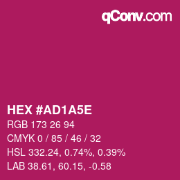 カラーコード: HEX #AD1A5E | qconv.com
