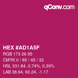Farbcode: HEX #AD1A5F | qconv.com