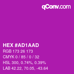 Código de color: HEX #AD1AAD | qconv.com