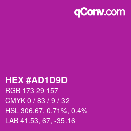 Color code: HEX #AD1D9D | qconv.com