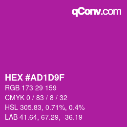 Color code: HEX #AD1D9F | qconv.com