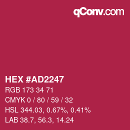 カラーコード: HEX #AD2247 | qconv.com