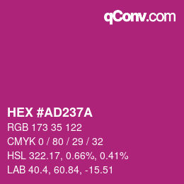 Color code: HEX #AD237A | qconv.com