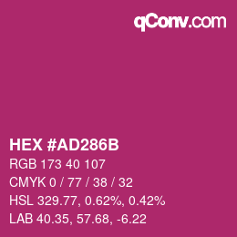 Color code: HEX #AD286B | qconv.com